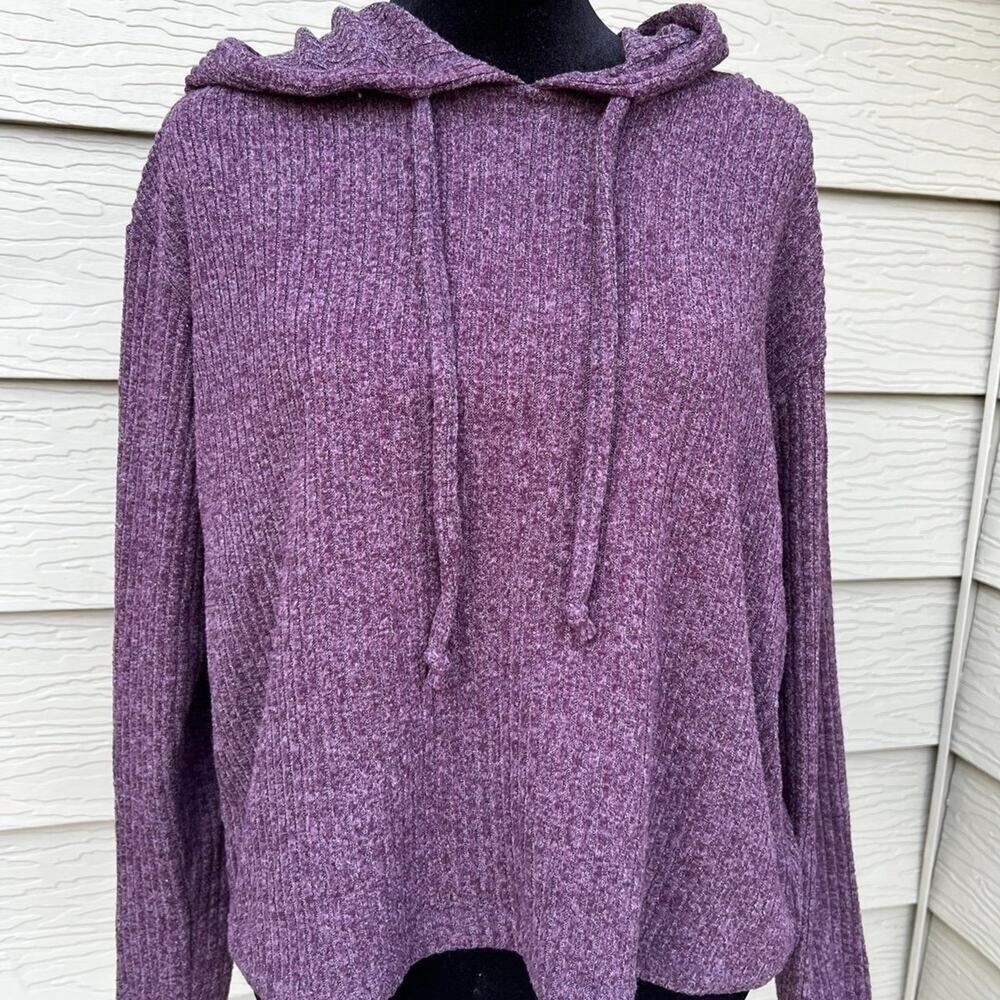 Grace & Lace, 2 Piece Set, Sweater Hoodie & Bottoms, Plum, Women's size XS